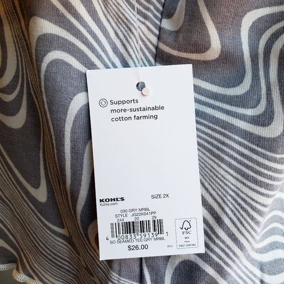 SO | Short Sleeve Seamed Tee in Gray Marble sz 2X - Picture 5 of 8